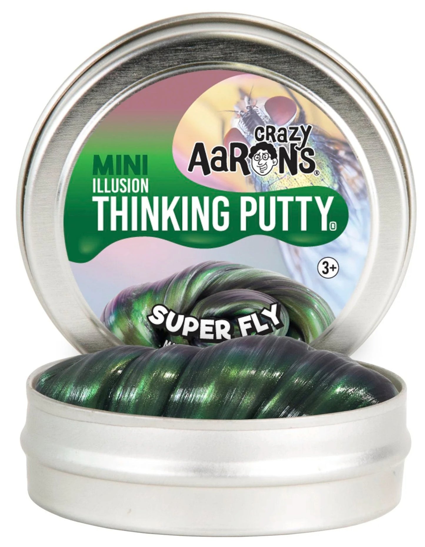 Crazy Aaron's - Super Fly - Thinking Putty - 2" Tin 0.46 oz 13.3g - Non-Toxic Sensory Play Putty