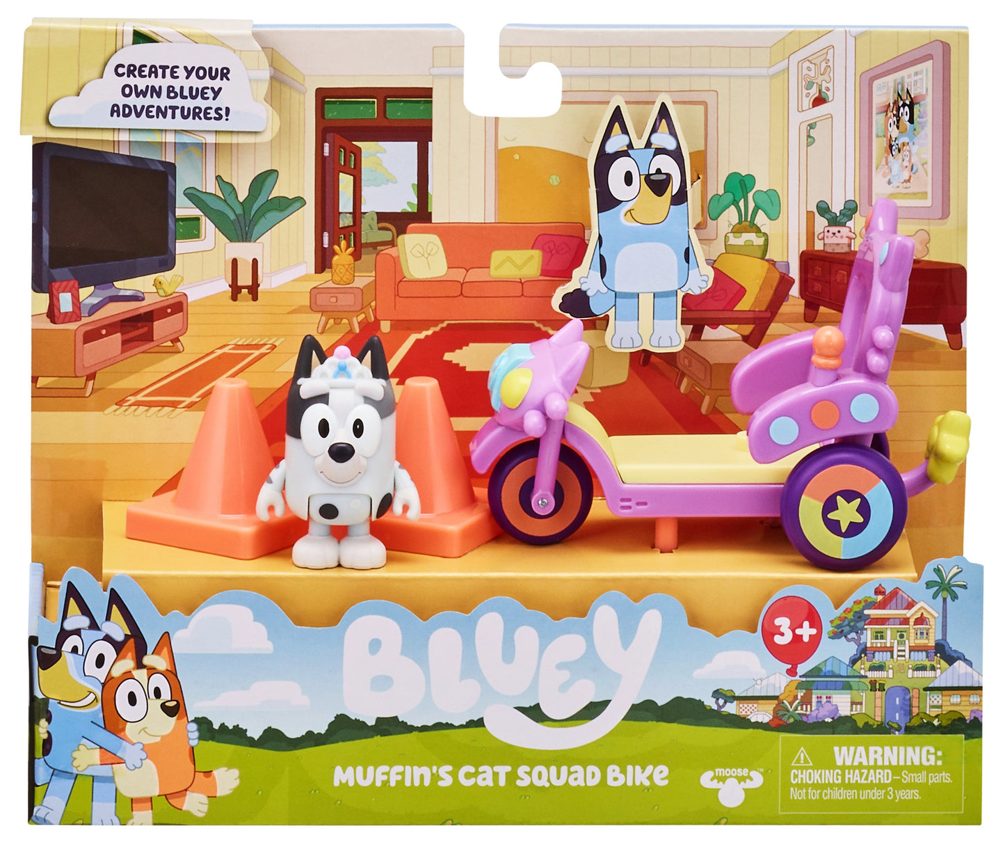 Bluey - S5 Season 5 Vehicle and Figures - Catcar and Muffin - Muffin's Cat Squad Bike