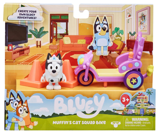 Bluey - Véhicule et figurines S5 Saison 5 - Catcar et Muffin - Muffin's Cat Squad Bike