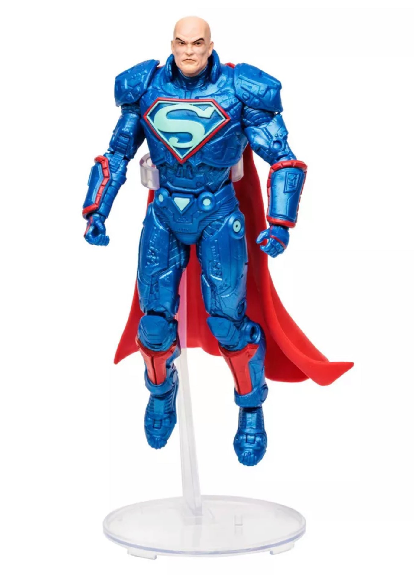 DC Comics Multiverse Rebirth - Figurine Lex Luthor Blue Power Suit avec cape rouge - Collection Gold Label