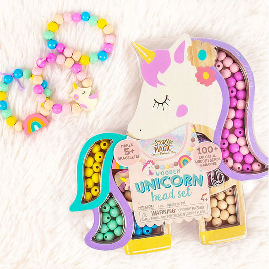 Story Magic - Unicorn bead set - DIY wood craft beads set from Horizon Art Group