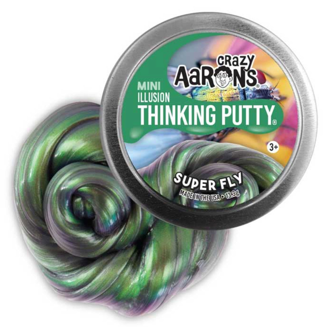 Crazy Aaron's - Super Fly - Thinking Putty - 2" Tin 0.46 oz 13.3g - Non-Toxic Sensory Play Putty