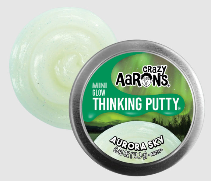 Crazy Aaron's - Aurora Sky - Thinking Putty - Boîte de 2" 0,46 oz 13,3 g - Mastic de jeu sensoriel non toxique