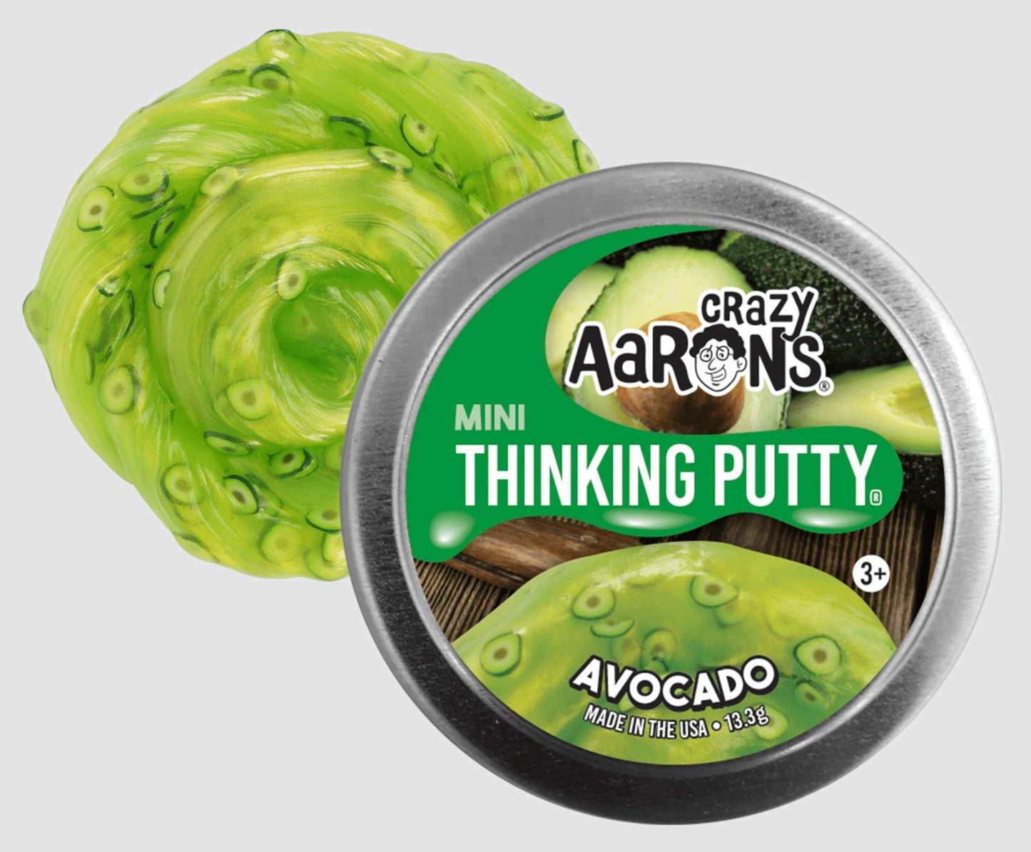 Crazy Aaron's - Avocado - Thinking Putty - 2" Tin 0.46 oz 13.3g - Non-Toxic Sensory Play Putty