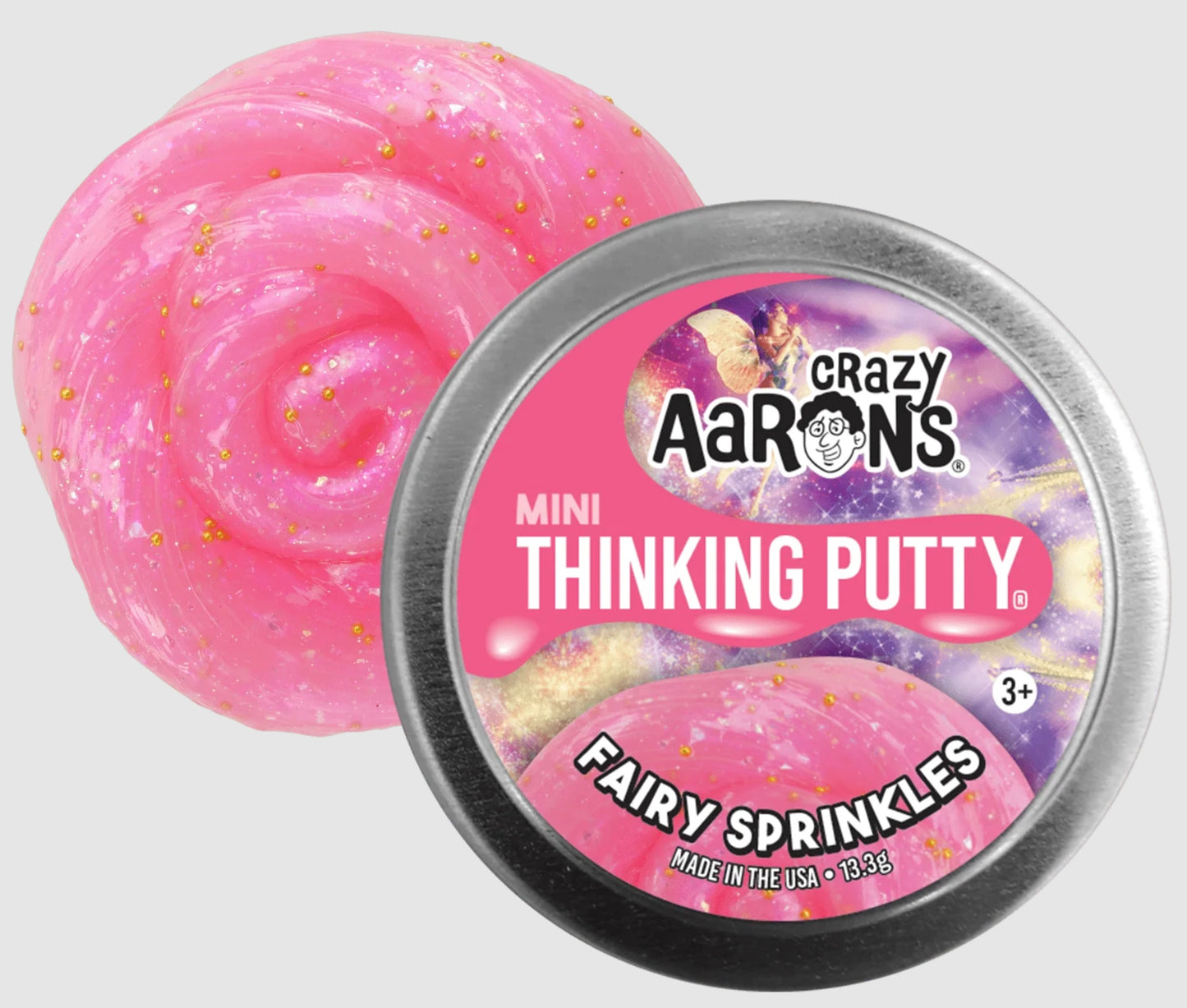 Crazy Aaron's - Fairy Sprinkles - Thinking Putty - 2" Tin 0.46 oz 13.3g - Non-Toxic Sensory Play Putty