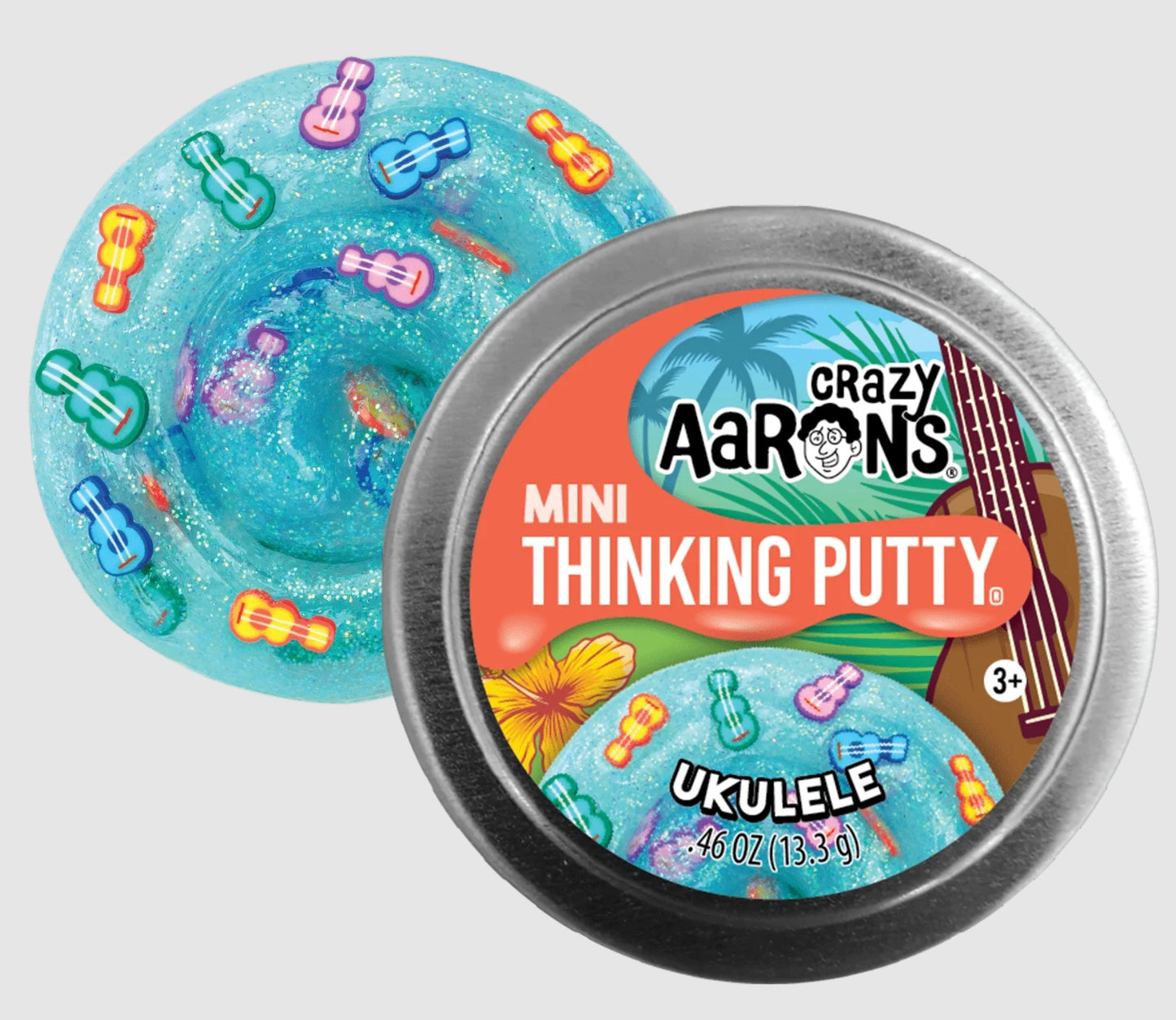 Crazy Aaron's - Ukulele - Thinking Putty - 2" Tin 0.46 oz 13.3g - Non-Toxic Sensory Play Putty