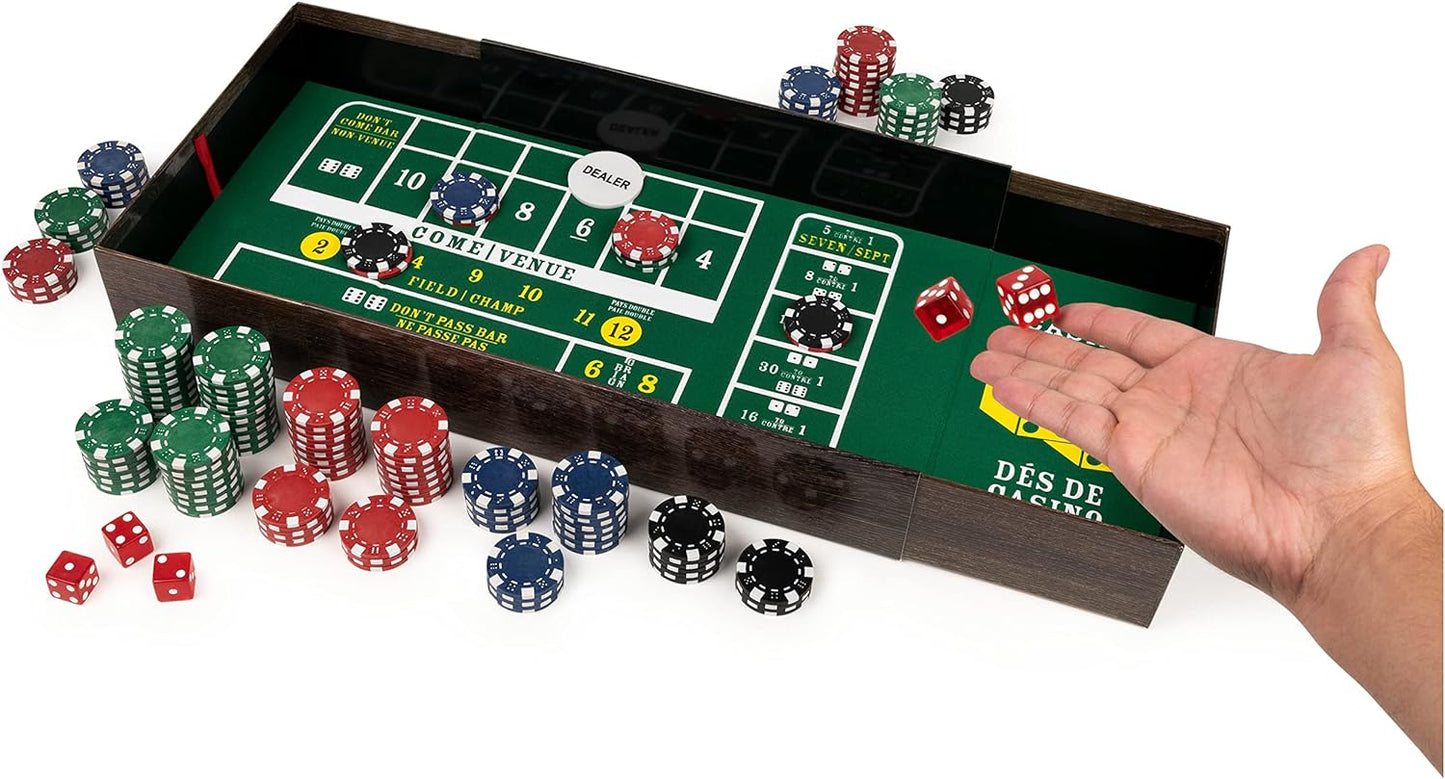 Deluxe Casino Set - 3 in 1 - Craps Blackjack Poker - Spin Master Games Model # 062266