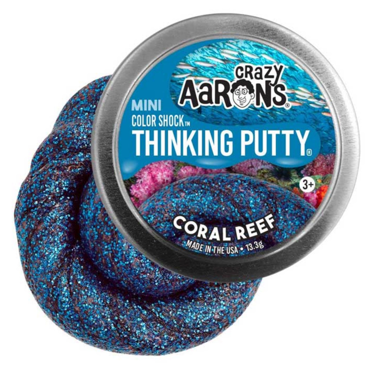 Crazy Aaron's - Coral Reef - Thinking Putty - Boîte de 2" 0,46 oz 13,3 g - Mastic de jeu sensoriel non toxique