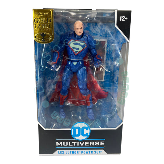 DC Comics Multiverse Rebirth - Lex Luthor Blue Power Suit Action Figure with Red Cape - Gold Label Collection