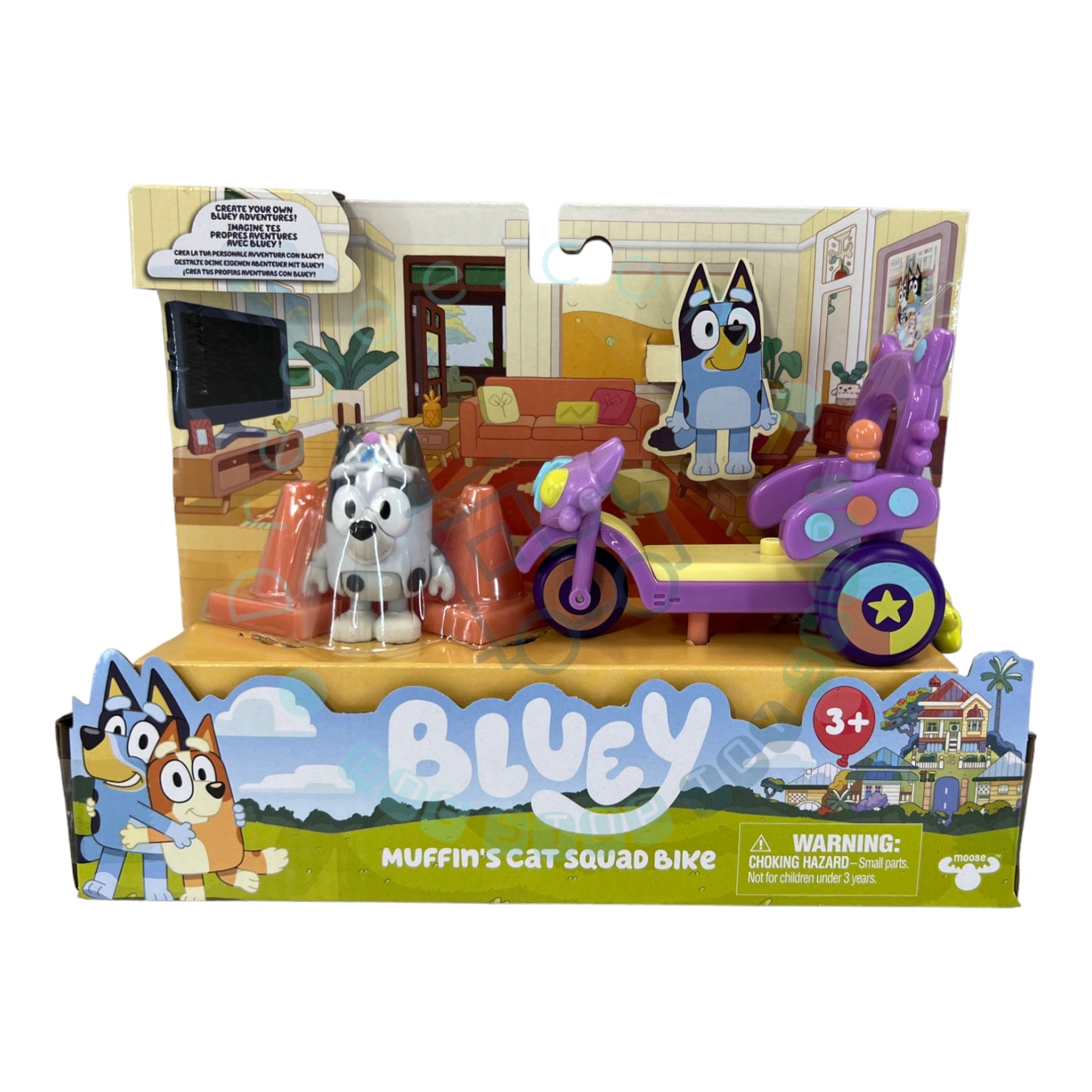 Bluey - Véhicule et figurines S5 Saison 5 - Catcar et Muffin - Muffin's Cat Squad Bike