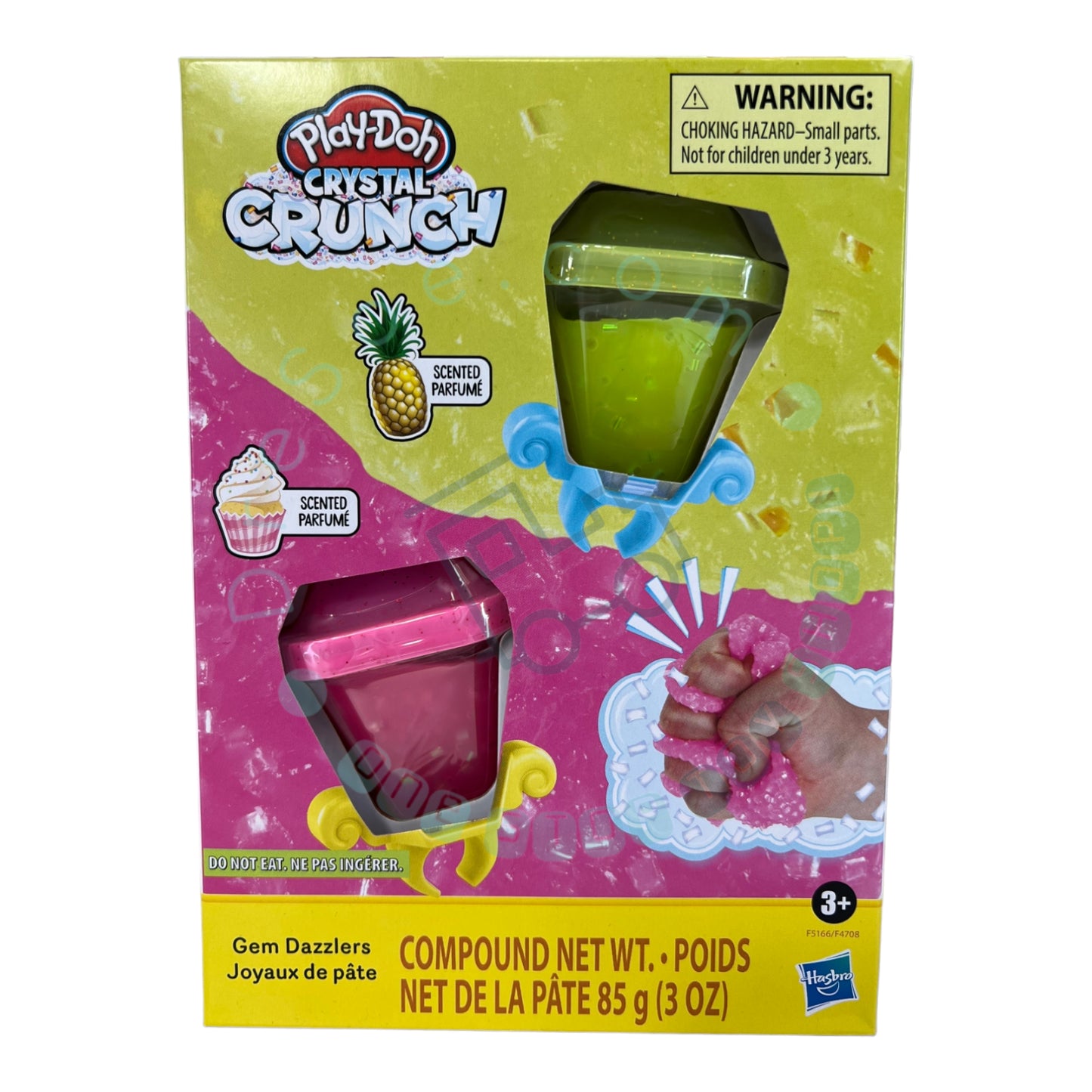 Play-Doh - Pink And Green - Cup cake and Pineapple - Crystal Crunch Gem Dazzlers Scented 2-Pack