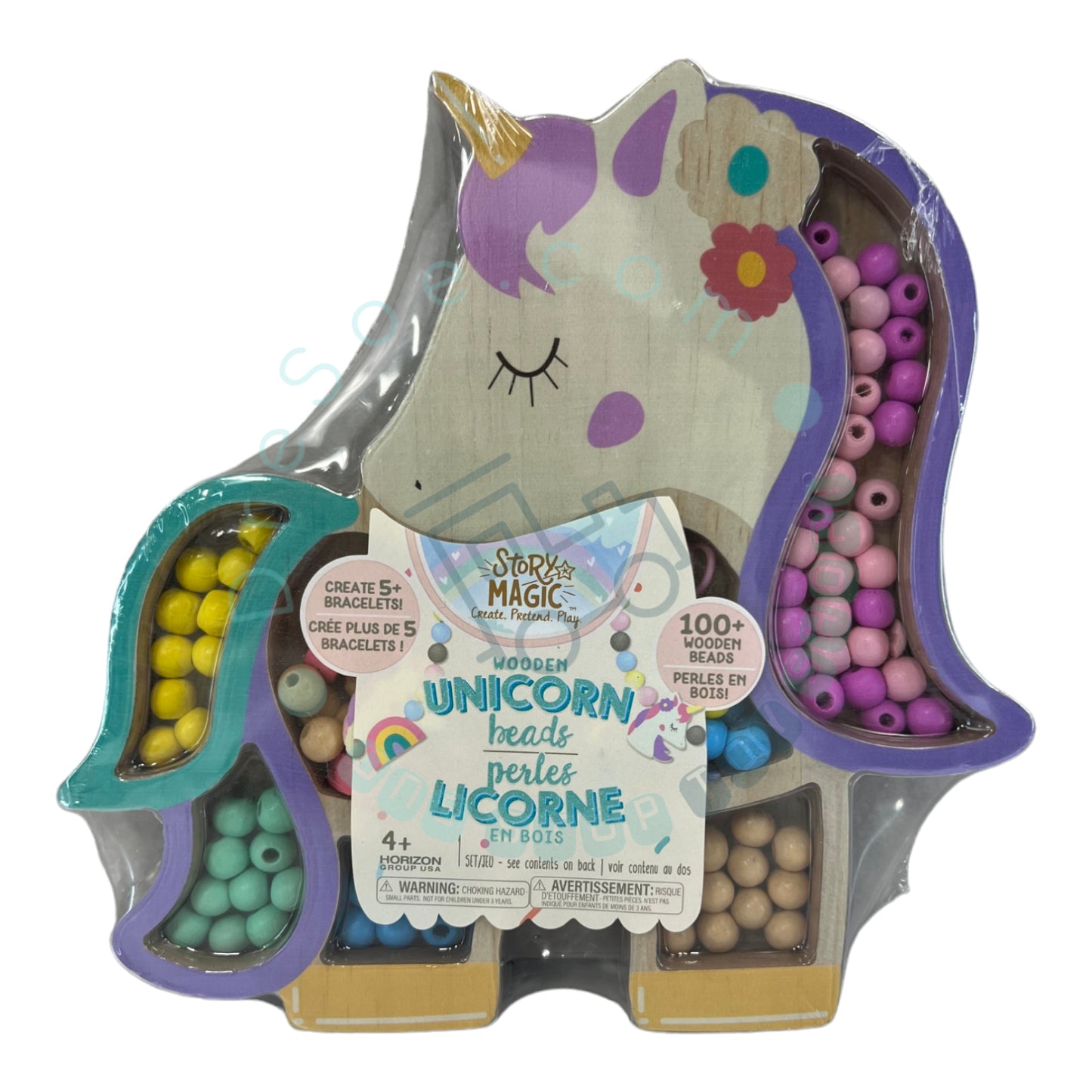 Story Magic - Ensemble de perles Licorne - Ensemble de perles artisanales en bois DIY de Horizon Art Group