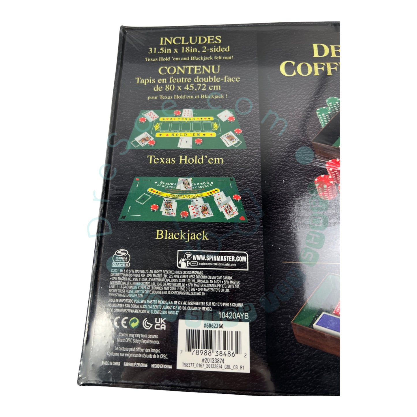 Ensemble de casino de luxe – 3 en 1 – Craps Blackjack Poker – Spin Master Games Modèle # 062266 