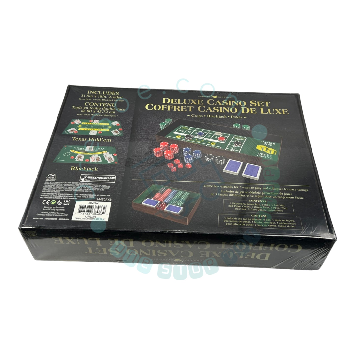 Ensemble de casino de luxe – 3 en 1 – Craps Blackjack Poker – Spin Master Games Modèle # 062266 