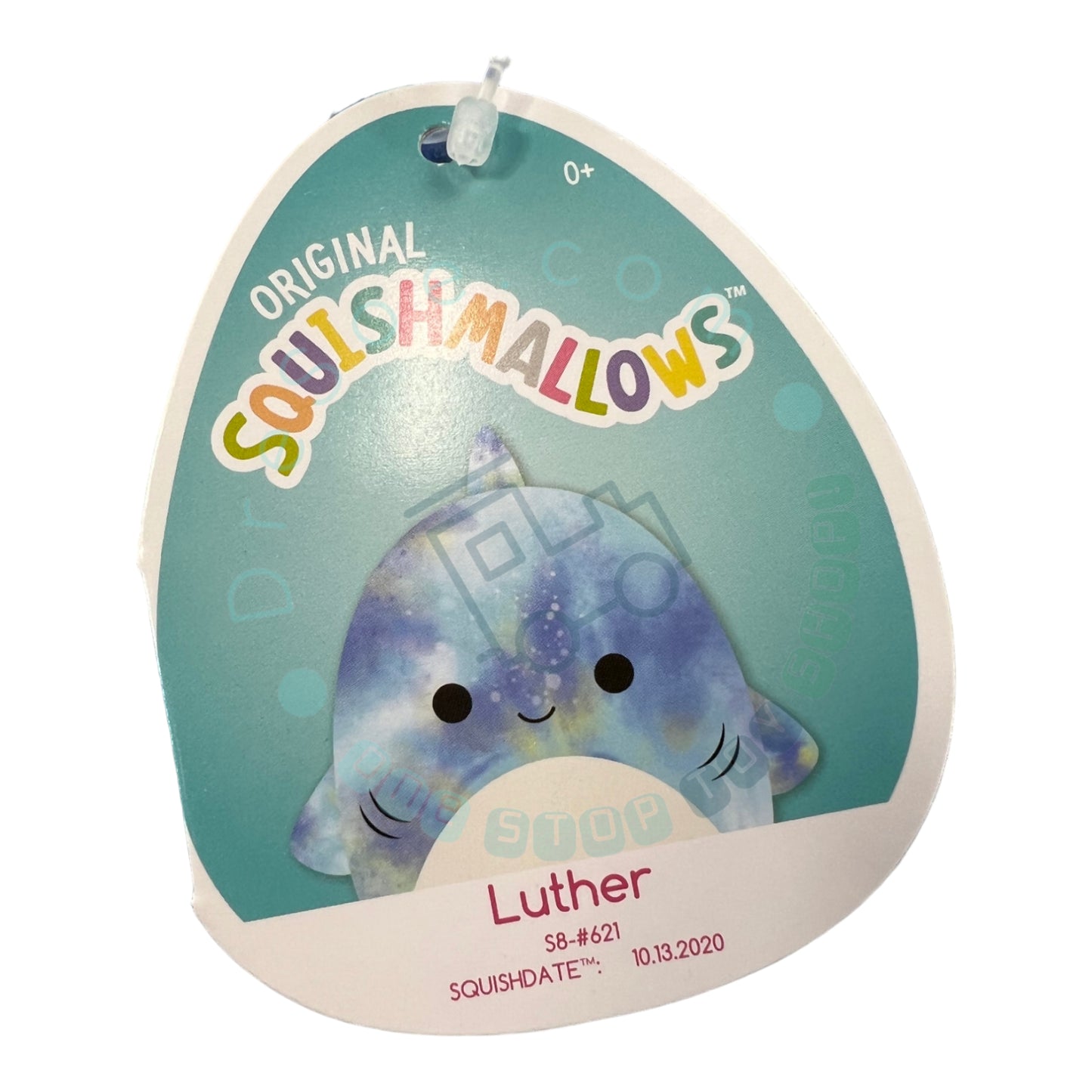 Squishmallow - Luther le requin 8 pouces - Animal en peluche douce et spongieuse - Kellytoy officiel