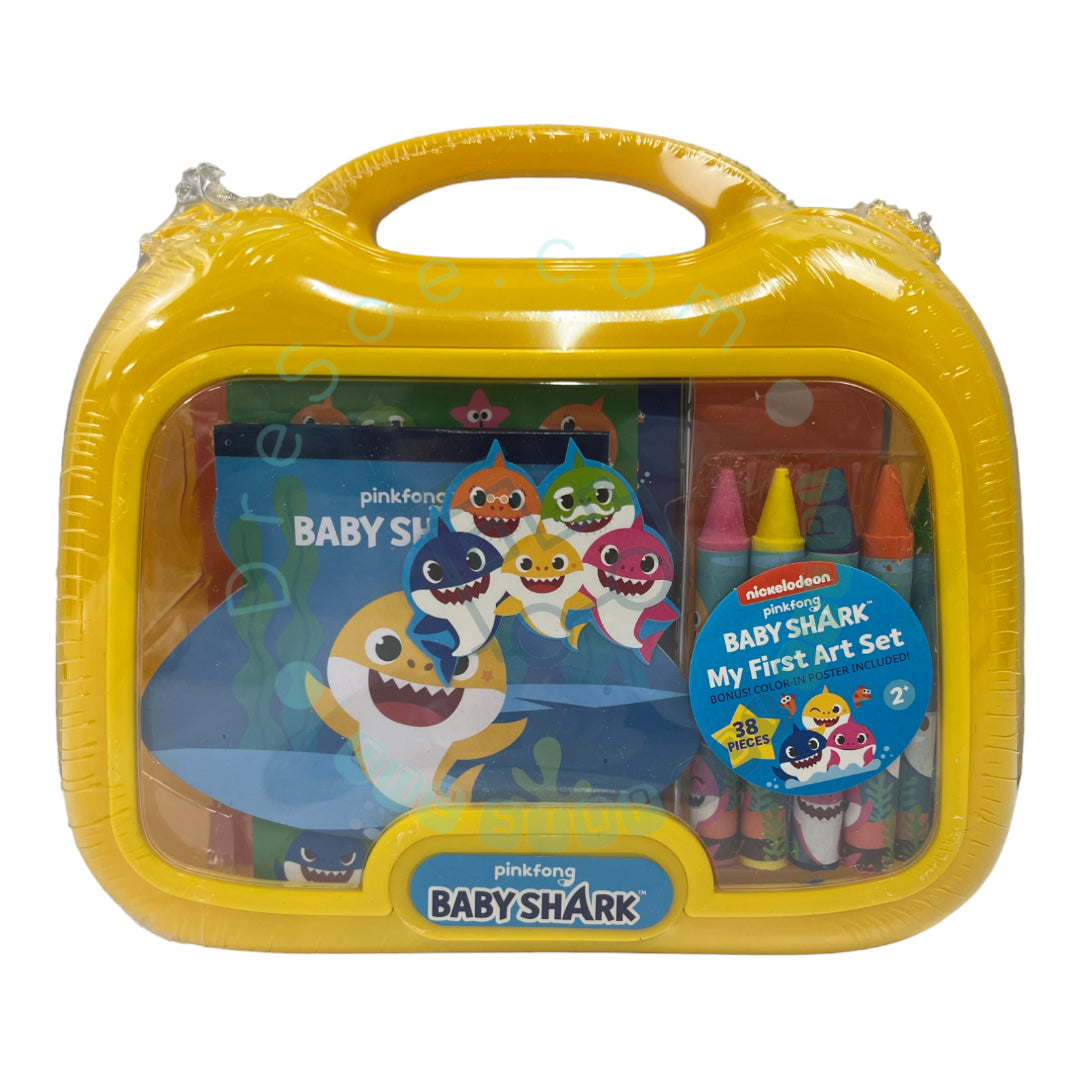 Baby Shark - Coloring Set - 38 pieces Art Set In Plastic Carry Case