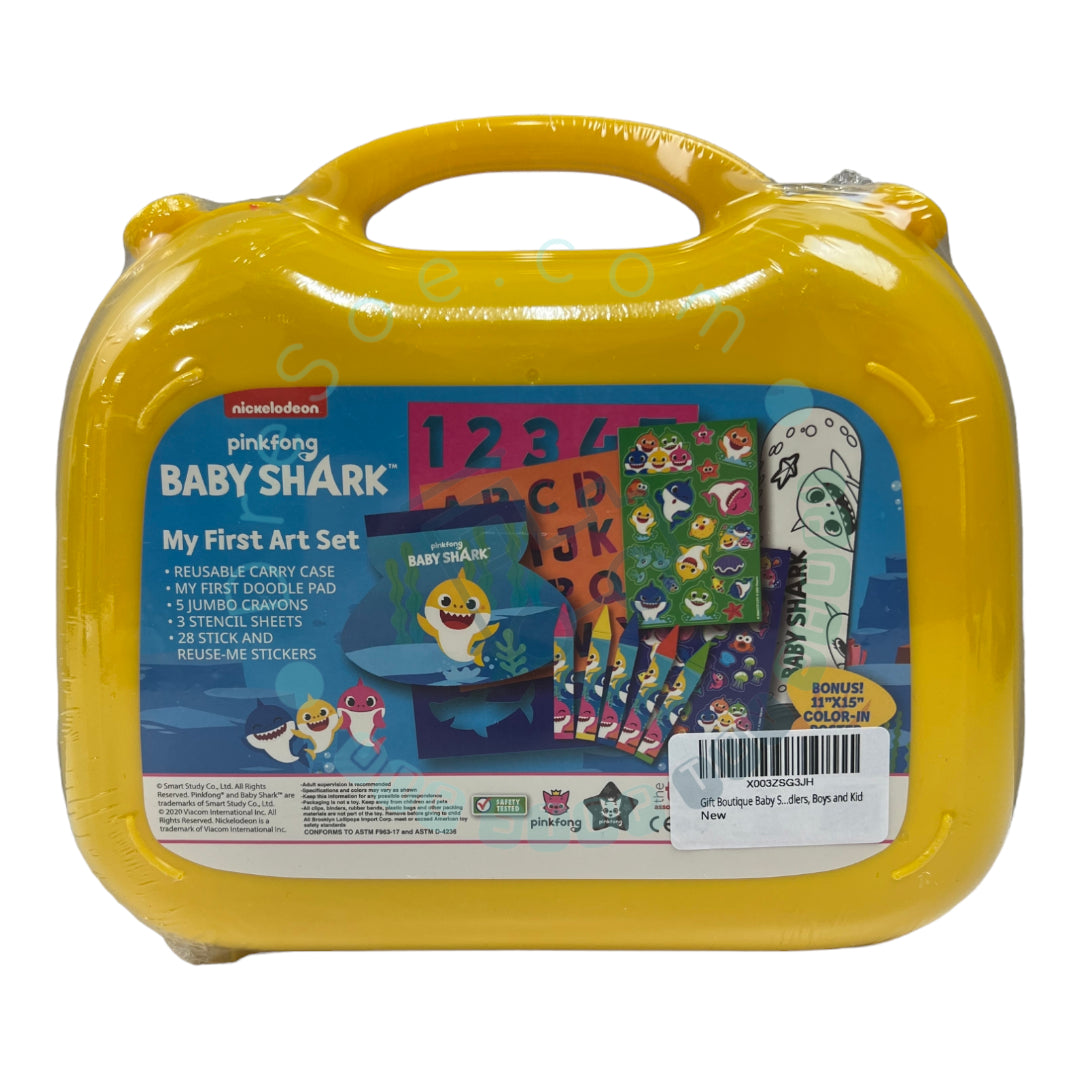 Baby Shark - Coloring Set - 38 pieces Art Set In Plastic Carry Case