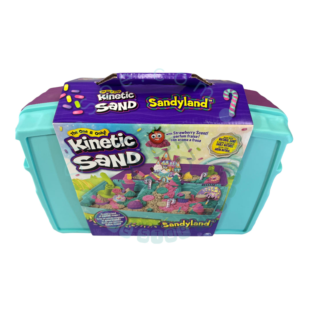 Kinetic Sand - Sandyland - Folding Sandbox -  Made with Natural Sand, Includes Scented and Colored Kinetic Sand