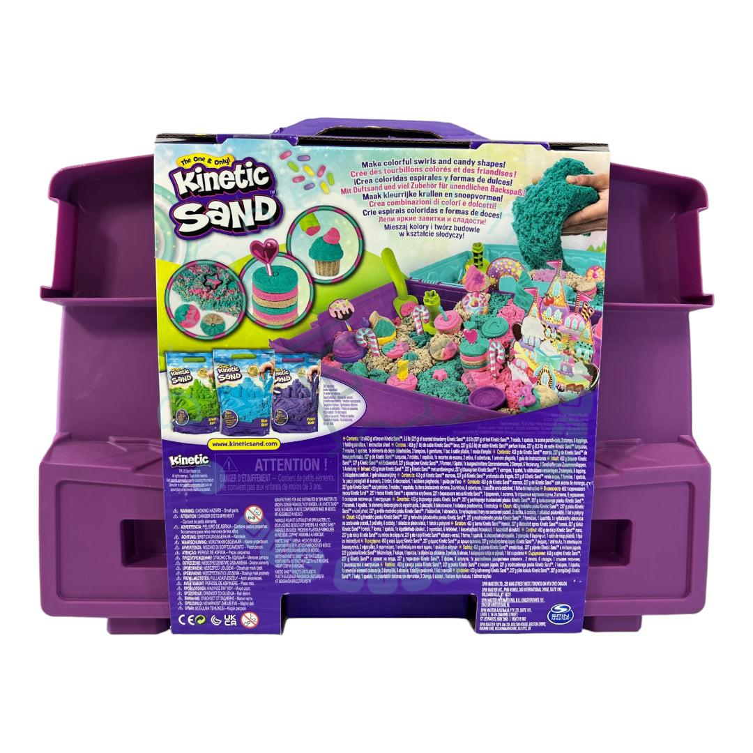 Kinetic Sand - Sandyland - Folding Sandbox -  Made with Natural Sand, Includes Scented and Colored Kinetic Sand