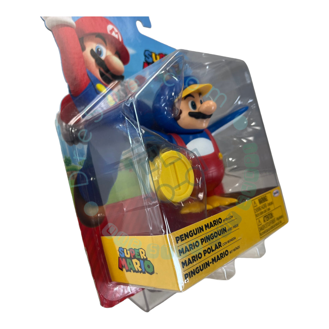 Mario Nintendo - Mario Pingouin avec pièce de monnaie - Figurine 4" par Jakks Pacific