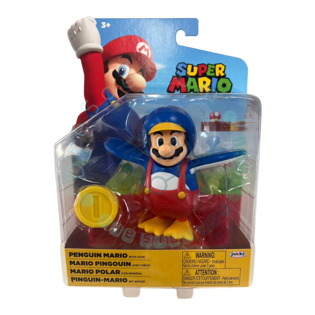 Mario Nintendo - Mario Pingouin avec pièce de monnaie - Figurine 4" par Jakks Pacific