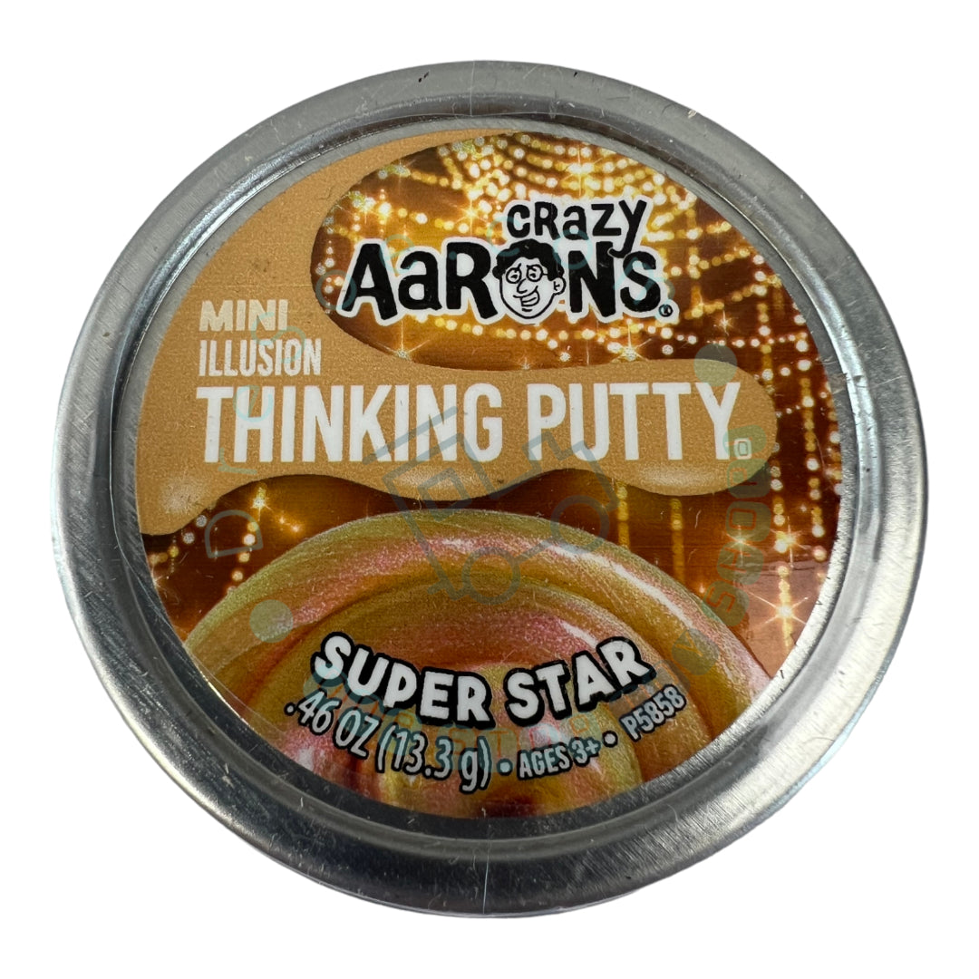 Crazy Aaron's - Super Star - Thinking Putty - Boîte de 2" 0,46 oz 13,3 g - Mastic de jeu sensoriel non toxique